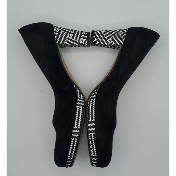 Linea Raffaella Black Suede Geo Designed Heels Pump VERA GOMMA SZ 39.5/8.5 Italy - Picture 7 of 14